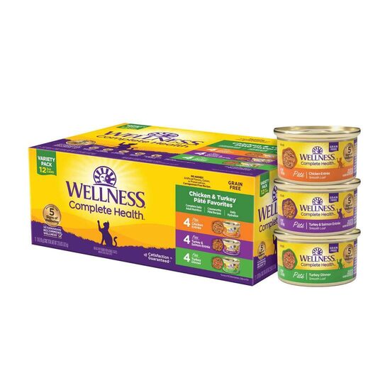Wellness Complete Health - Nourriture Humide pour Chat - Pâté Poulet & Dinde - Pack Varié (12 x 85 g)